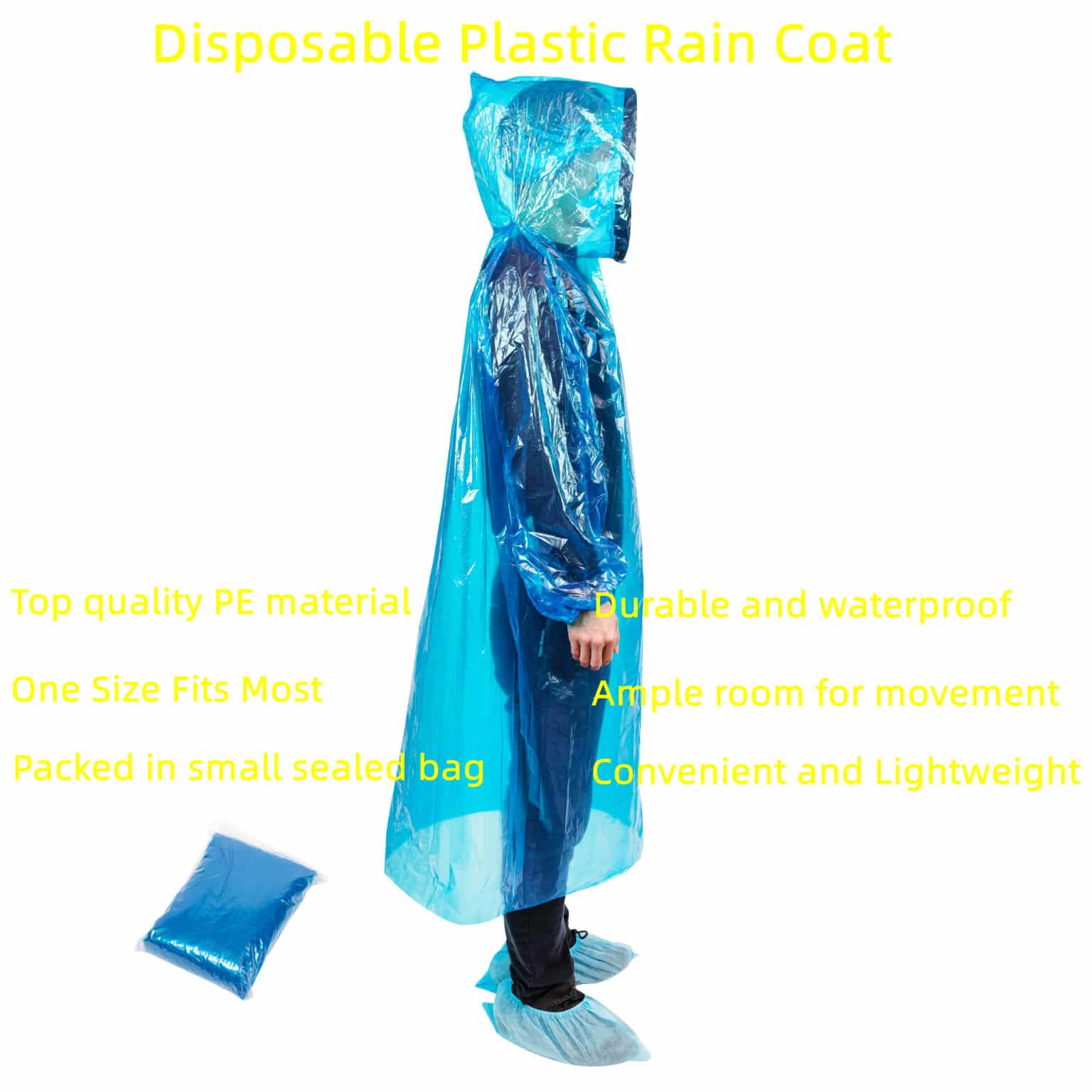 MUNSKT 5 Pack Disposable Rain Ponchos - Ponchos Family Pack Waterproof
