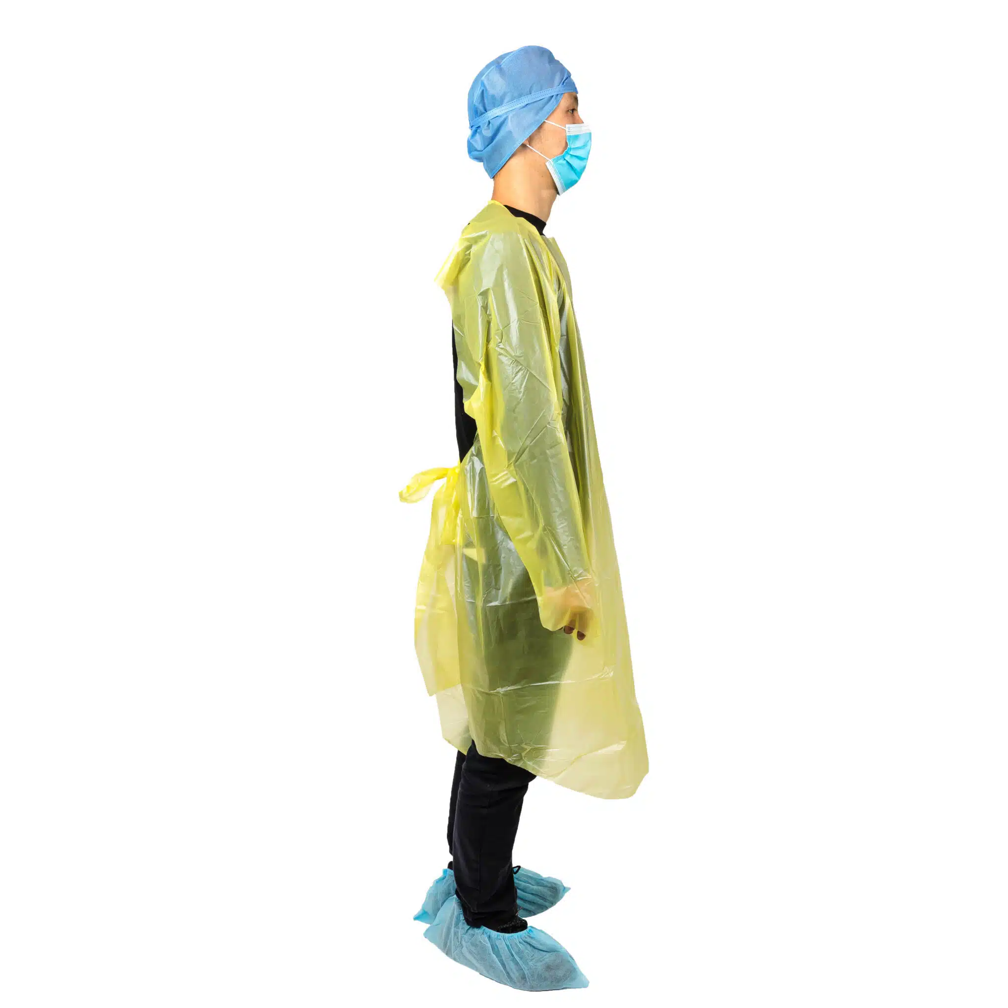Disposable plastic CPE gown with thumb loops - 이미지 2