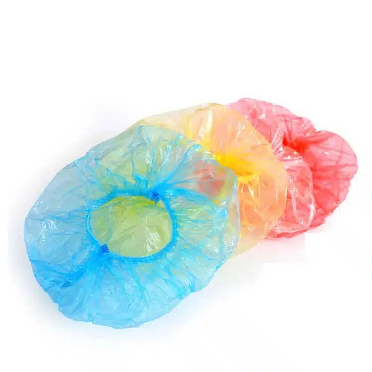 Disposable waterproof plastic shower cap - Image 5