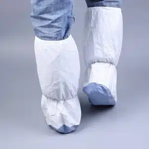 غطاء حذاء غير منسوج مضاد للانزلاق يمكن التخلص منه مع نعل بولي كلوريد الفينيل