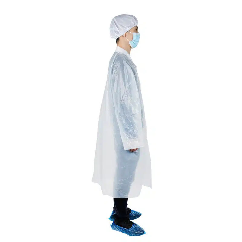 Disposable plastic/PE visitor coat - Imagem 2