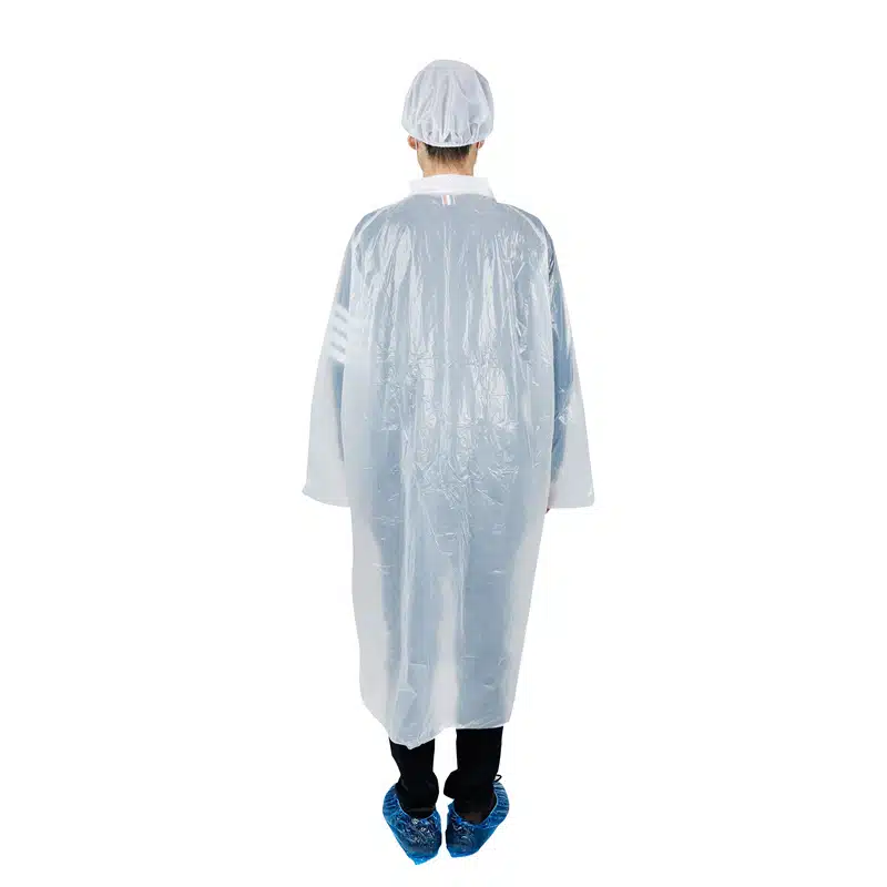 Disposable plastic/PE visitor coat - Imagem 3