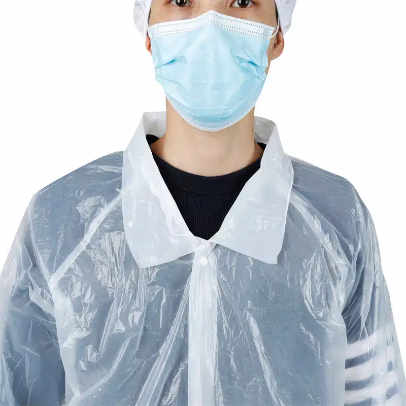 Disposable plastic/PE visitor coat - Imagem 4