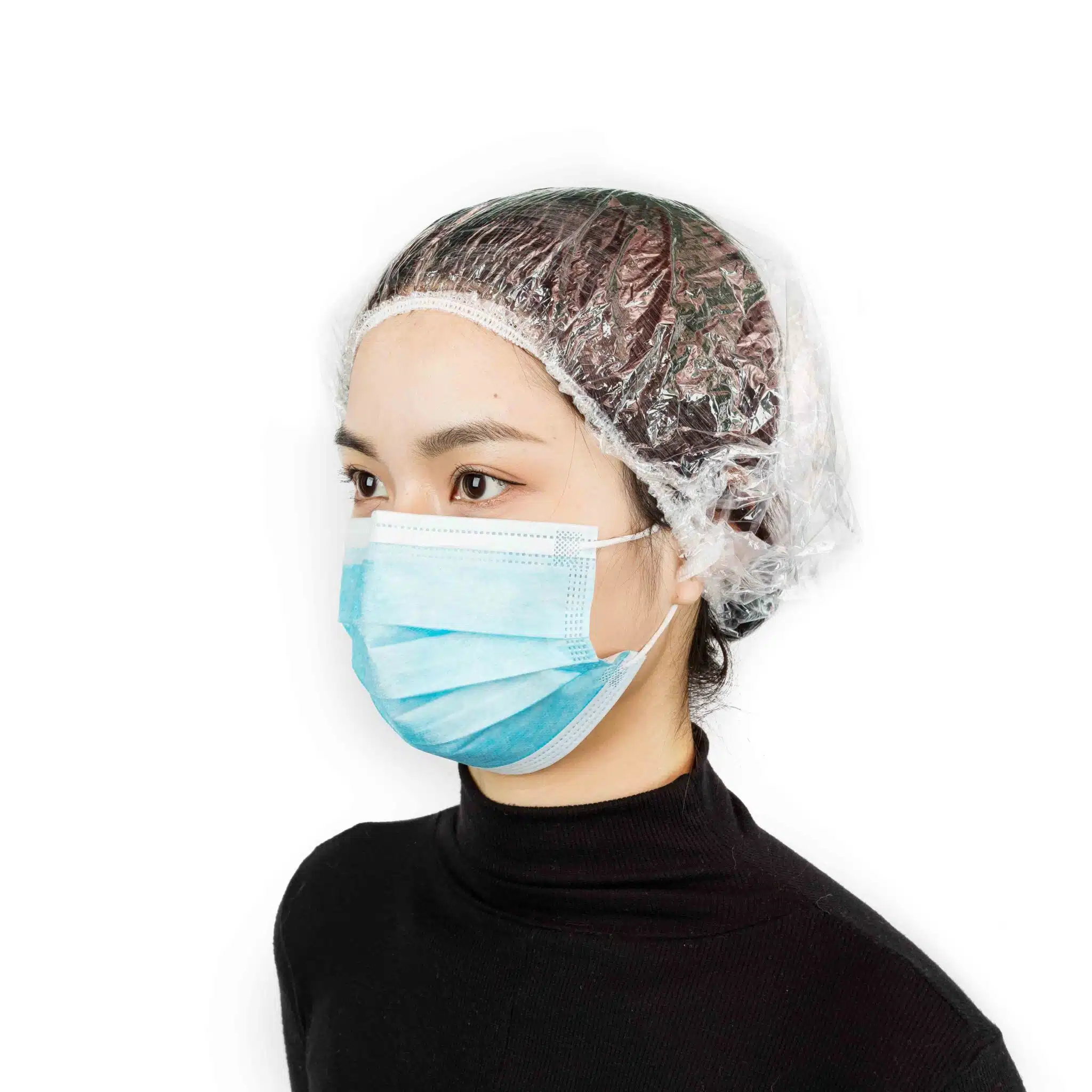 Disposable waterproof plastic shower cap - Image 2