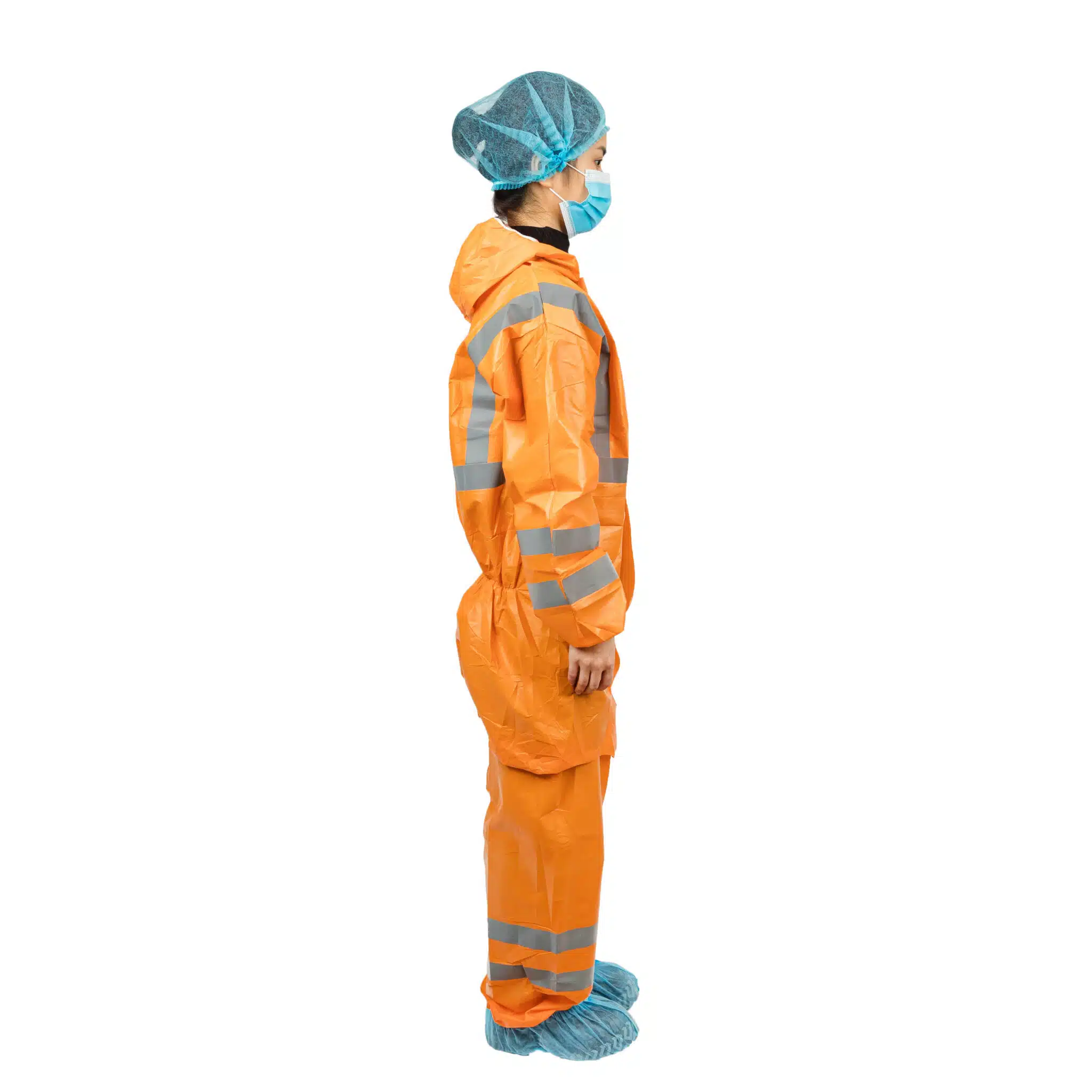 Disposable safety clothing/coverall with reflective tape - Imagen 2