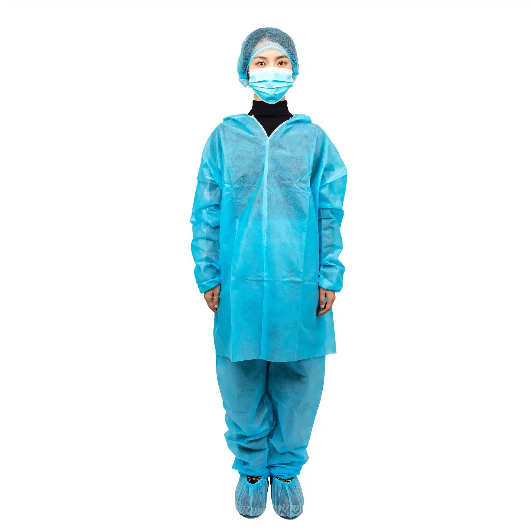 Disposable non woven PP suits with hood - Image 2