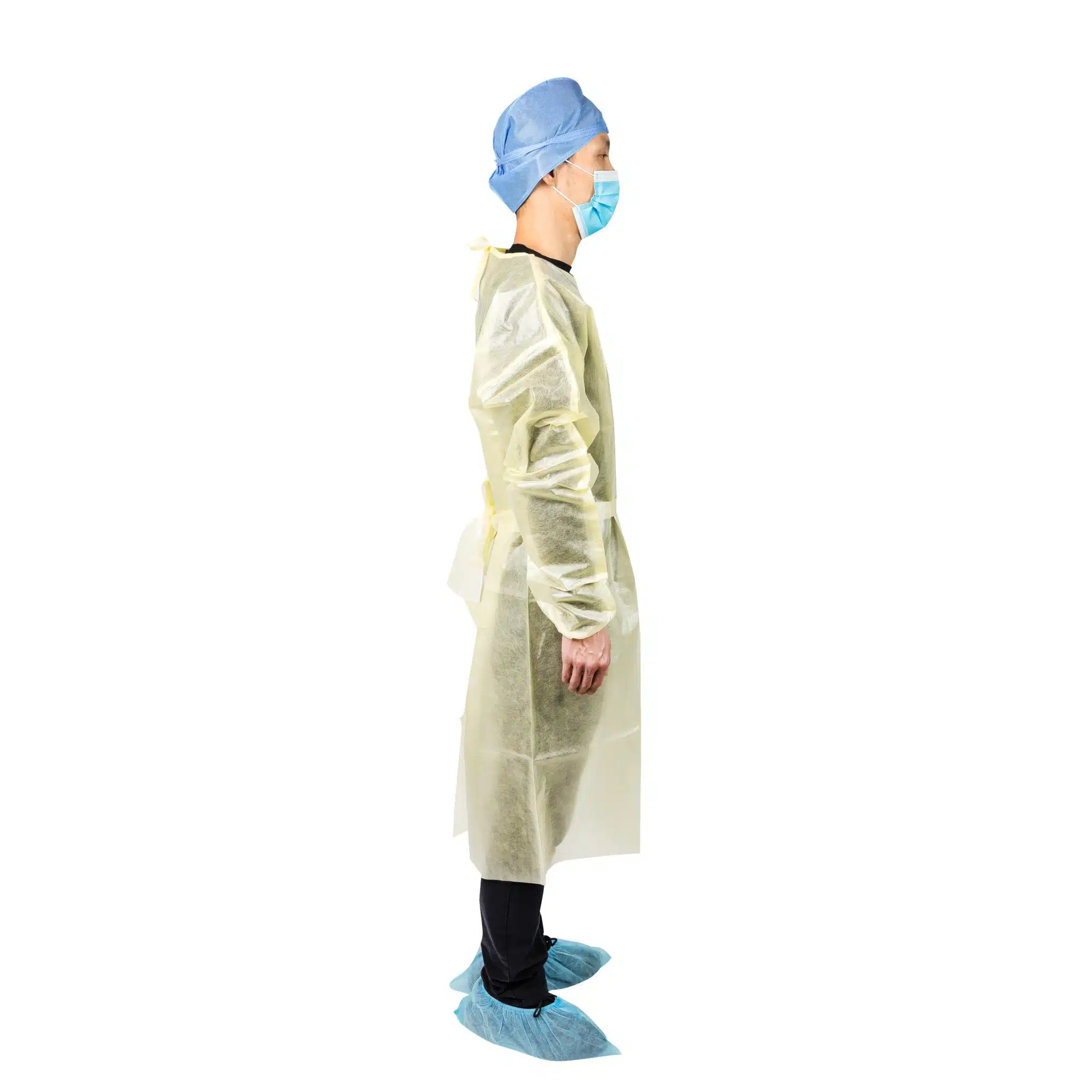 AAMI Leve 1 standard PP+PE isolation gown – Image 3