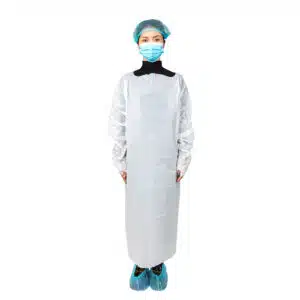 Bata de isolamento CPE descartável Norma AAMI Nível 3