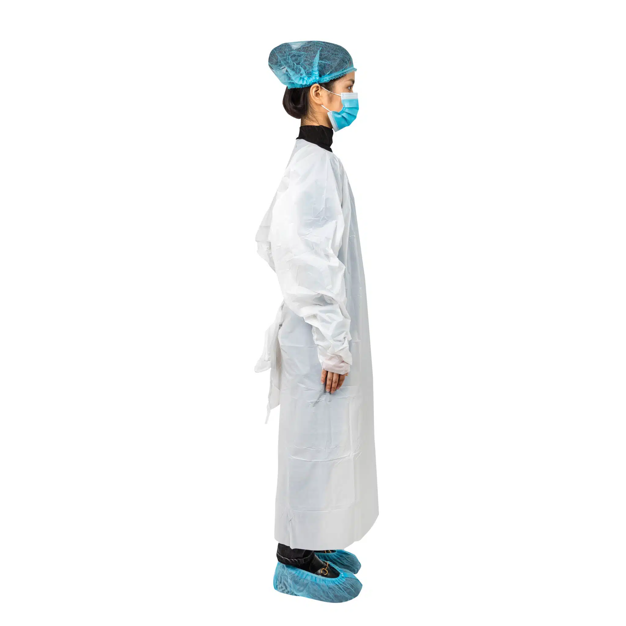 Disposable CPE isolation gown AAMI Level 3 standard – Image 2