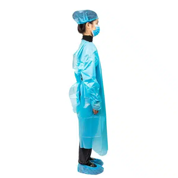 ⁦Disposable CPE isolation gown AAMI level 1 standard⁩ - الصورة ⁦2⁩