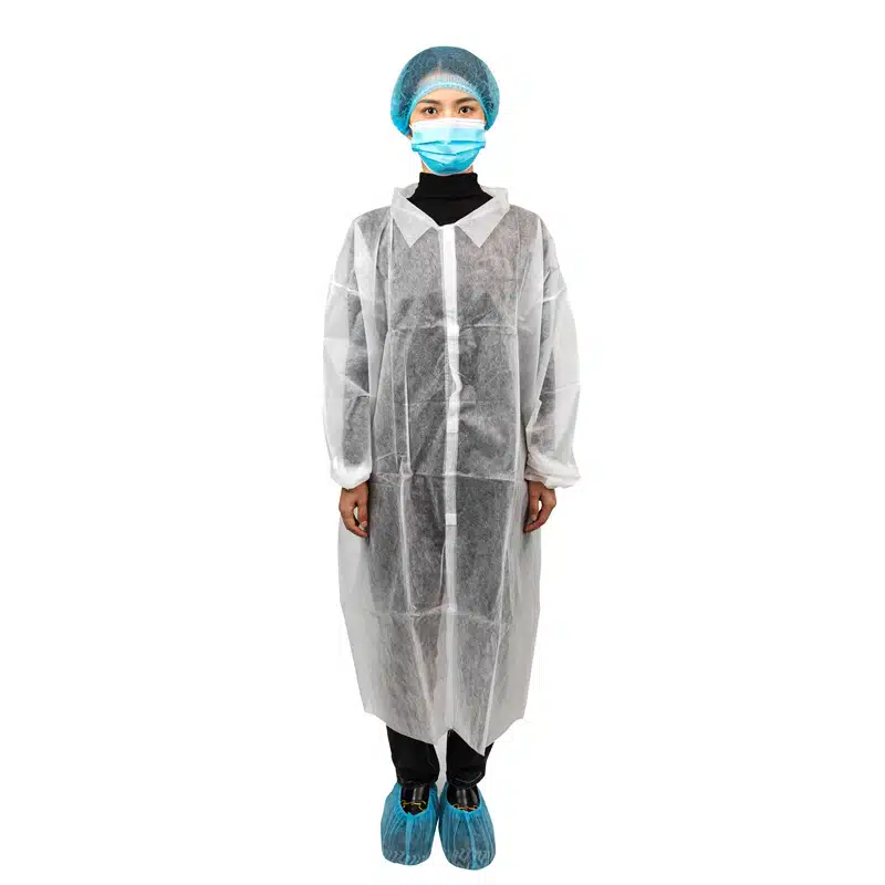 Disposable PP non woven visitor gown coat - 画像 (4)