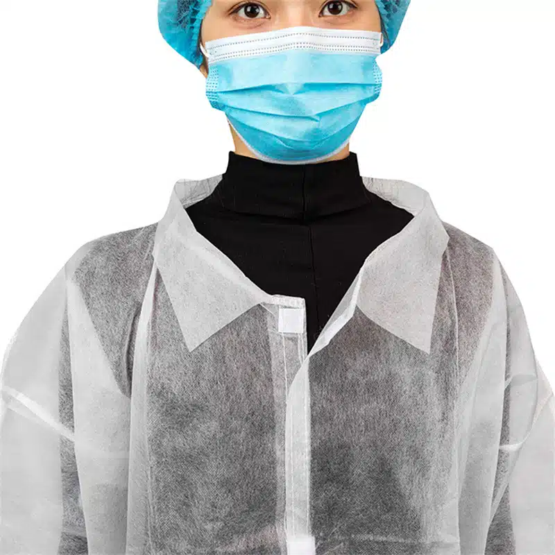 Disposable PP non woven visitor gown coat - 画像 (5)