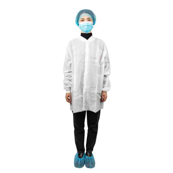 Disposable SMS non woven lab jacket with pockets - รูปภาพ 2