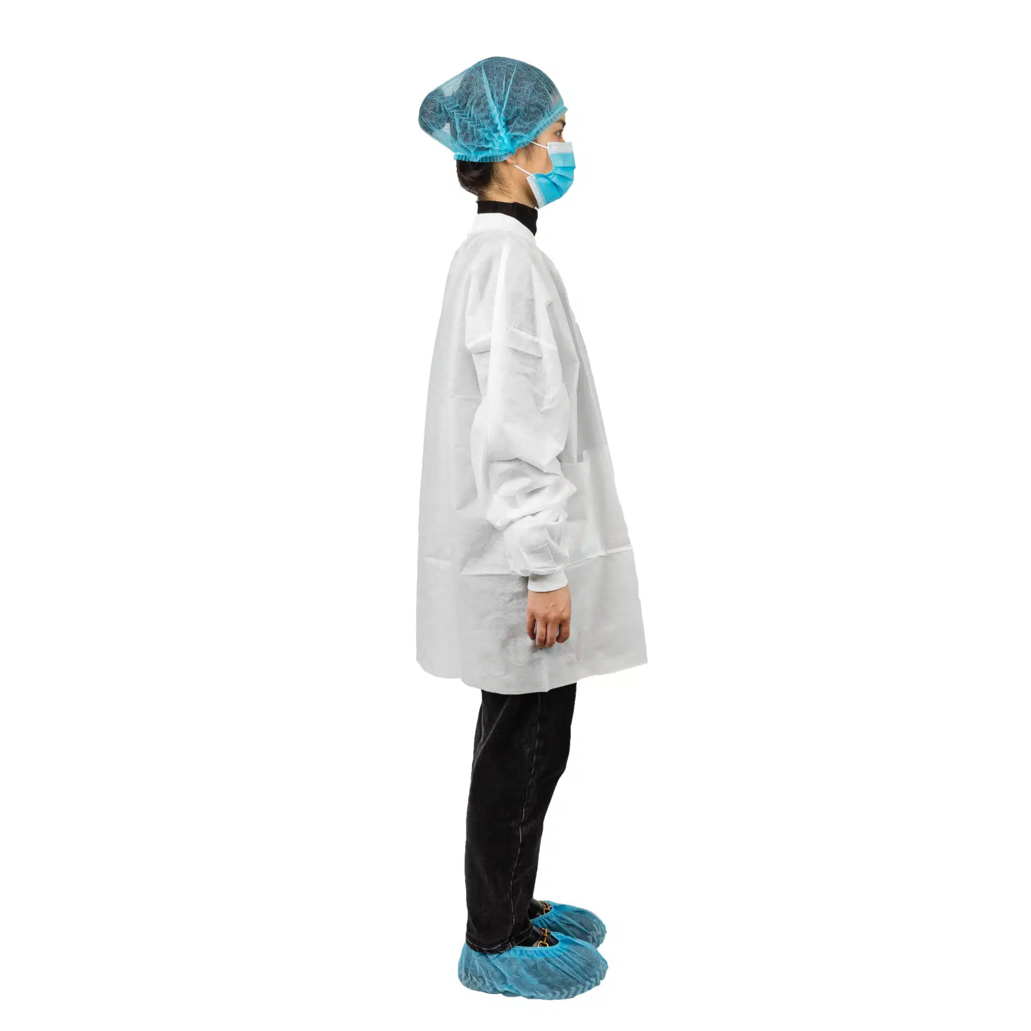 Disposable SMS non woven lab jacket with pockets - Imagen 3
