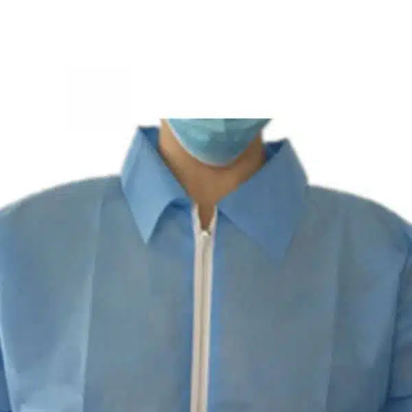 SMS non woven short smocks with zipper - 画像 (4)