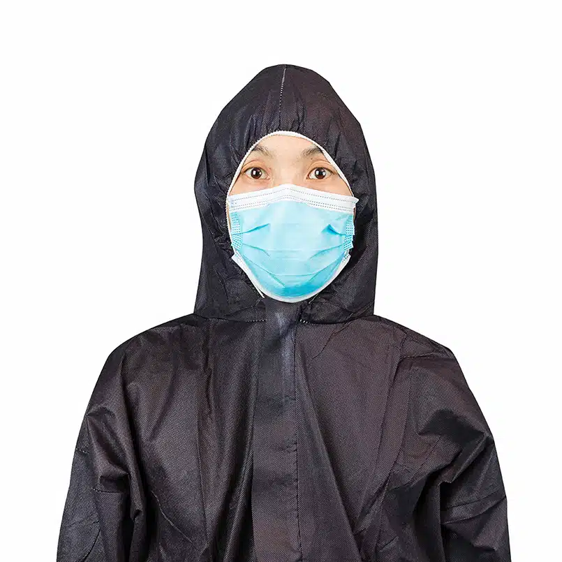 Dark blue disposable PP daily protective coverall - Imagen 4