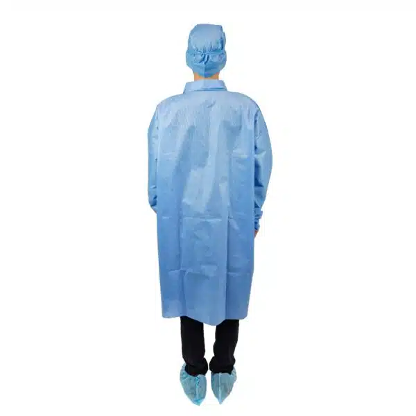 SMS non woven short smocks with zipper - 画像 (2)