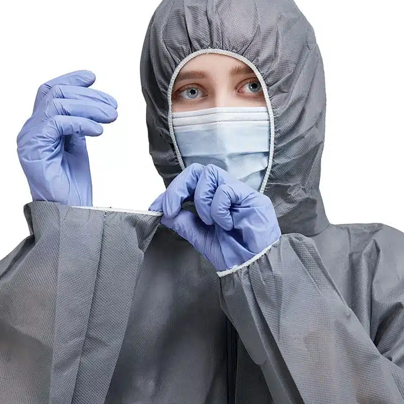 ⁦Disposable non woven coverall grey color⁩ - الصورة ⁦4⁩