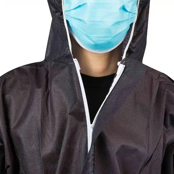 Disposable PP non woven black color coverall - รูปภาพ 4