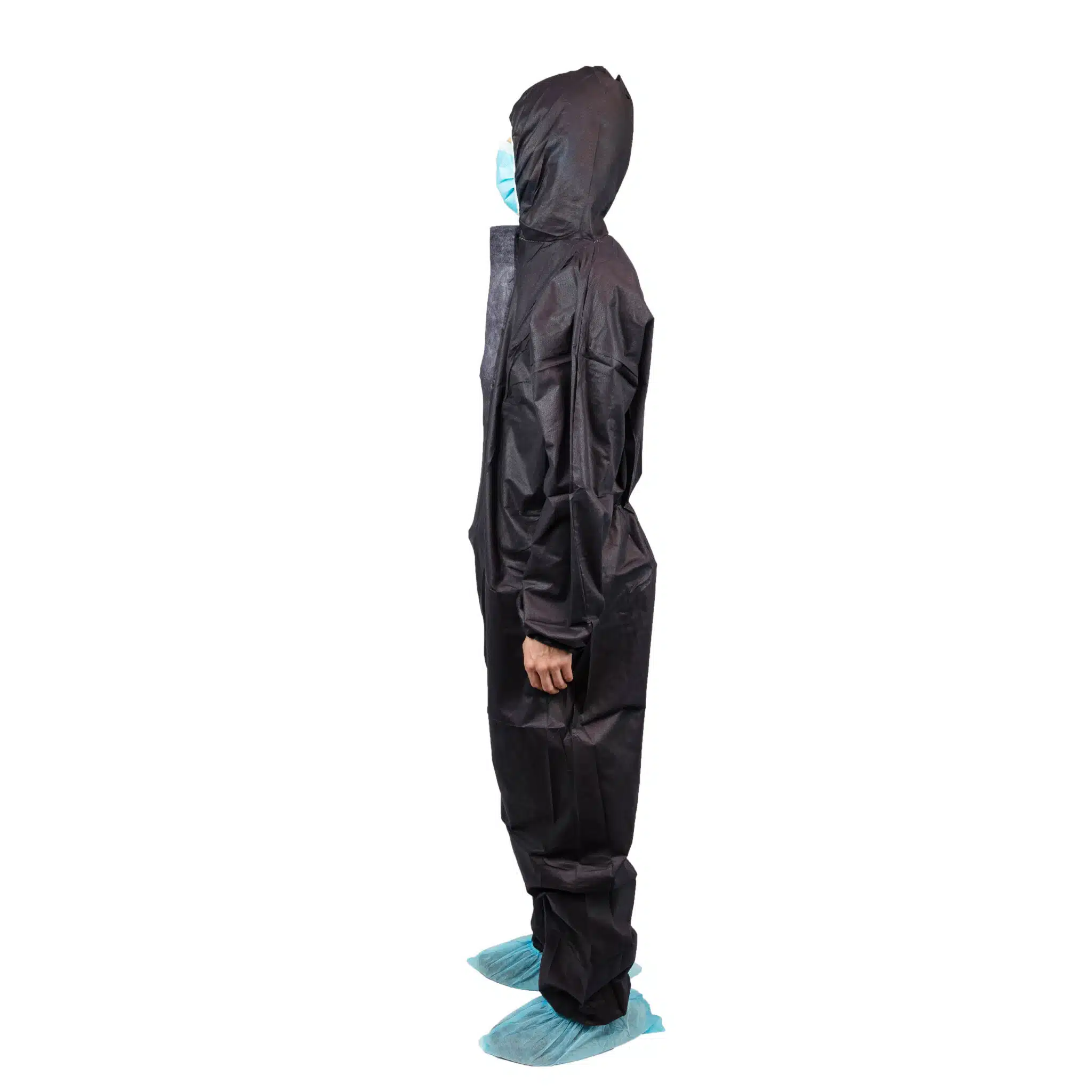 Disposable PP non woven black color coverall - 画像 (2)
