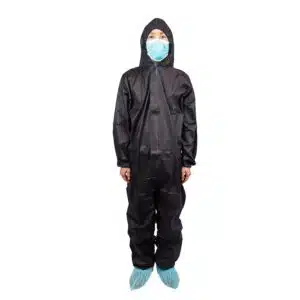 Disposable PP non woven black color coverall