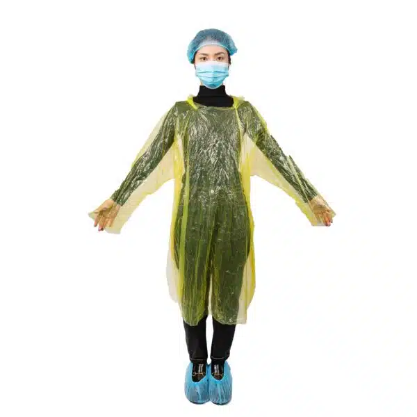 Disposable plastic rain coat with open cuffs - รูปภาพ 3