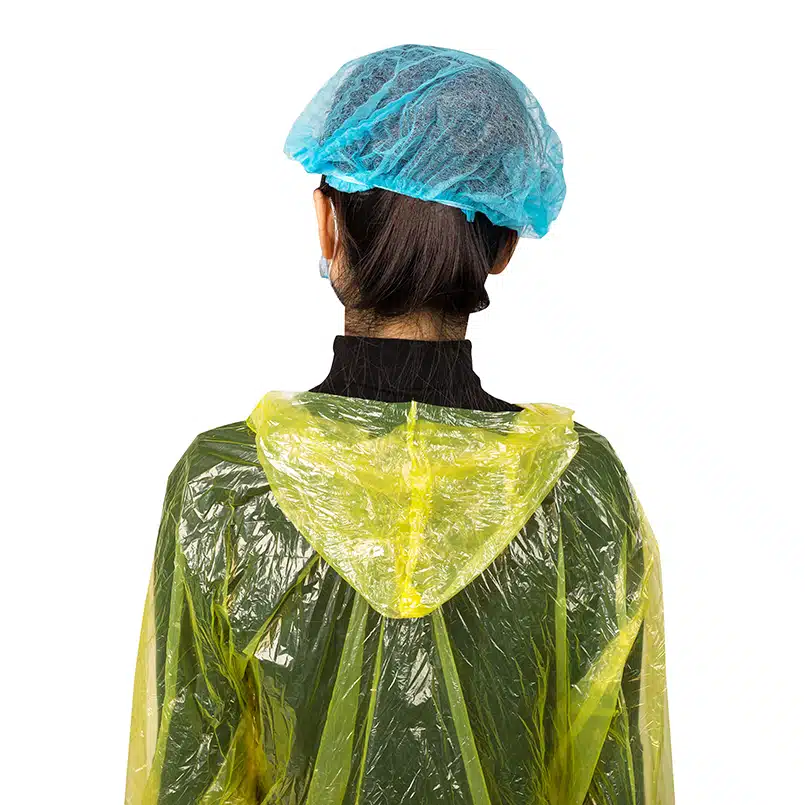 Disposable plastic rain coat with open cuffs — изображение 4
