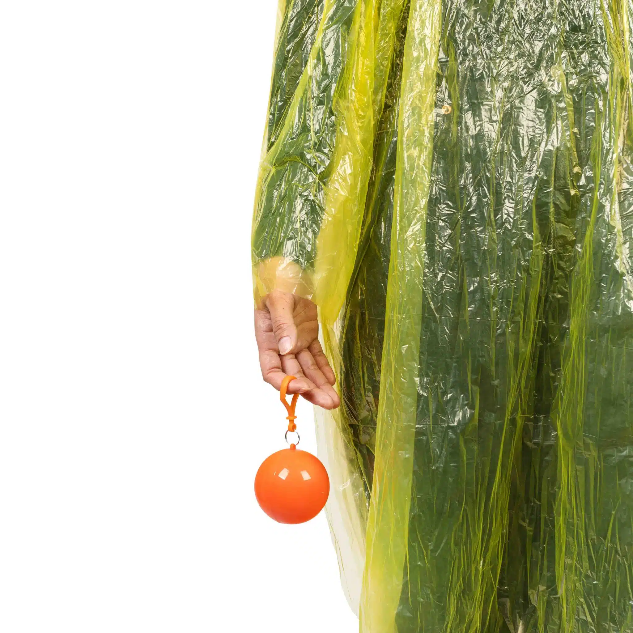 Disposable PE rain coat with ball case - Imagen 4