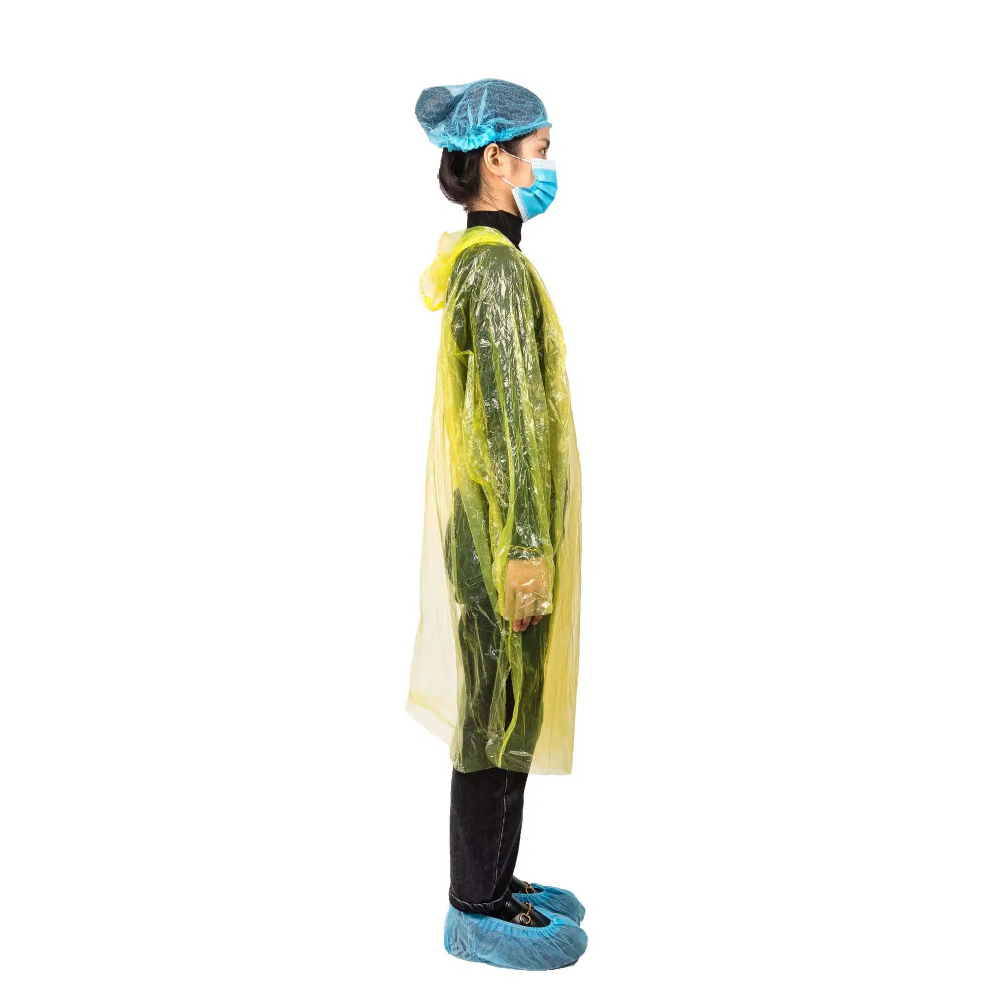 Disposable PE rain coat with ball case - Imagen 2