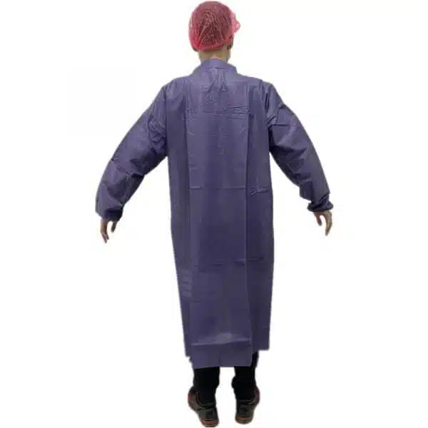 Disposable non woven navy blue lab visitor coat - Imagem 3