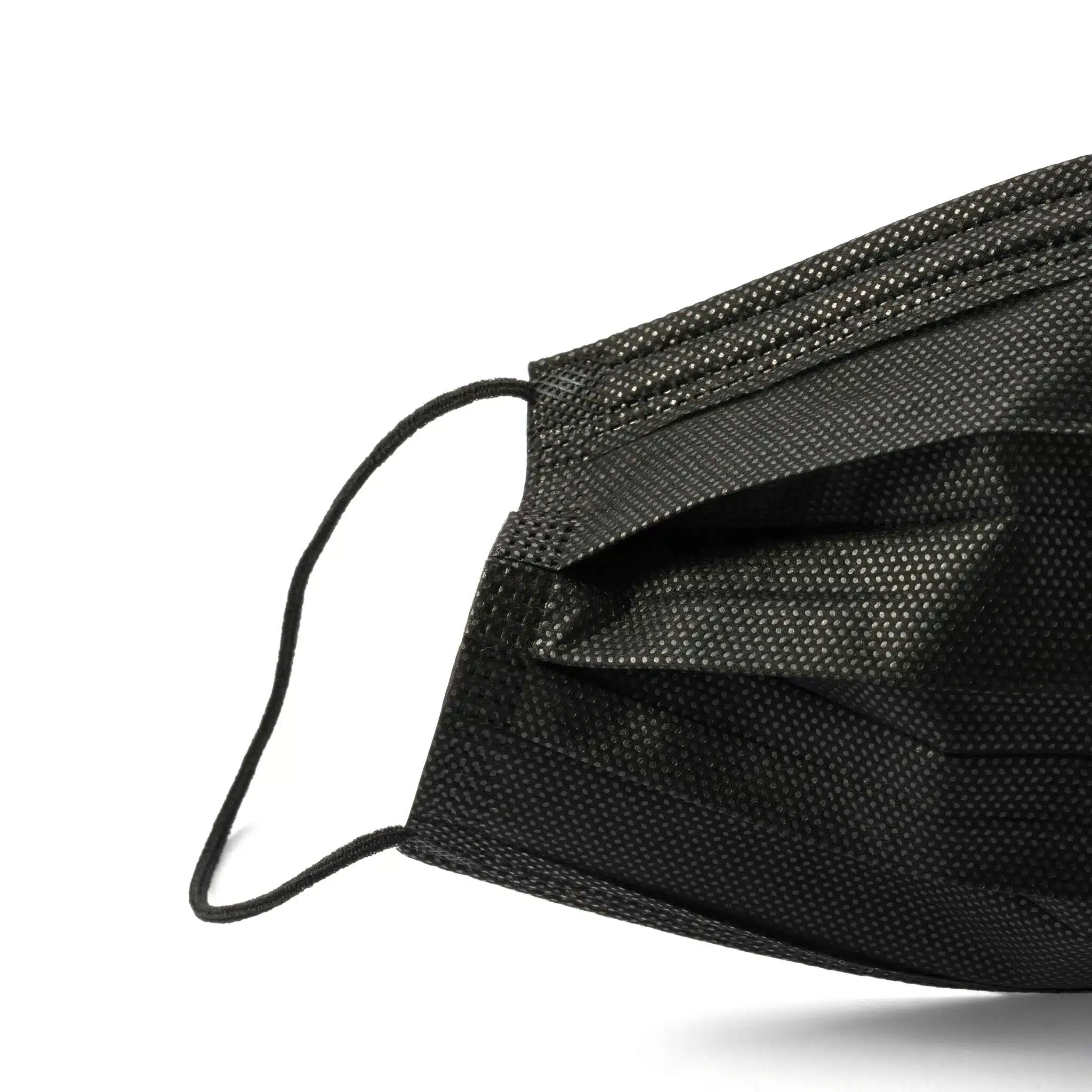 Disposable all black face mask with 3ply - Imagem 2