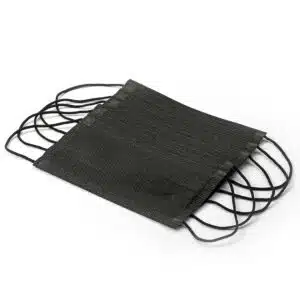 mascarilla negra desechable con lazo para la oreja