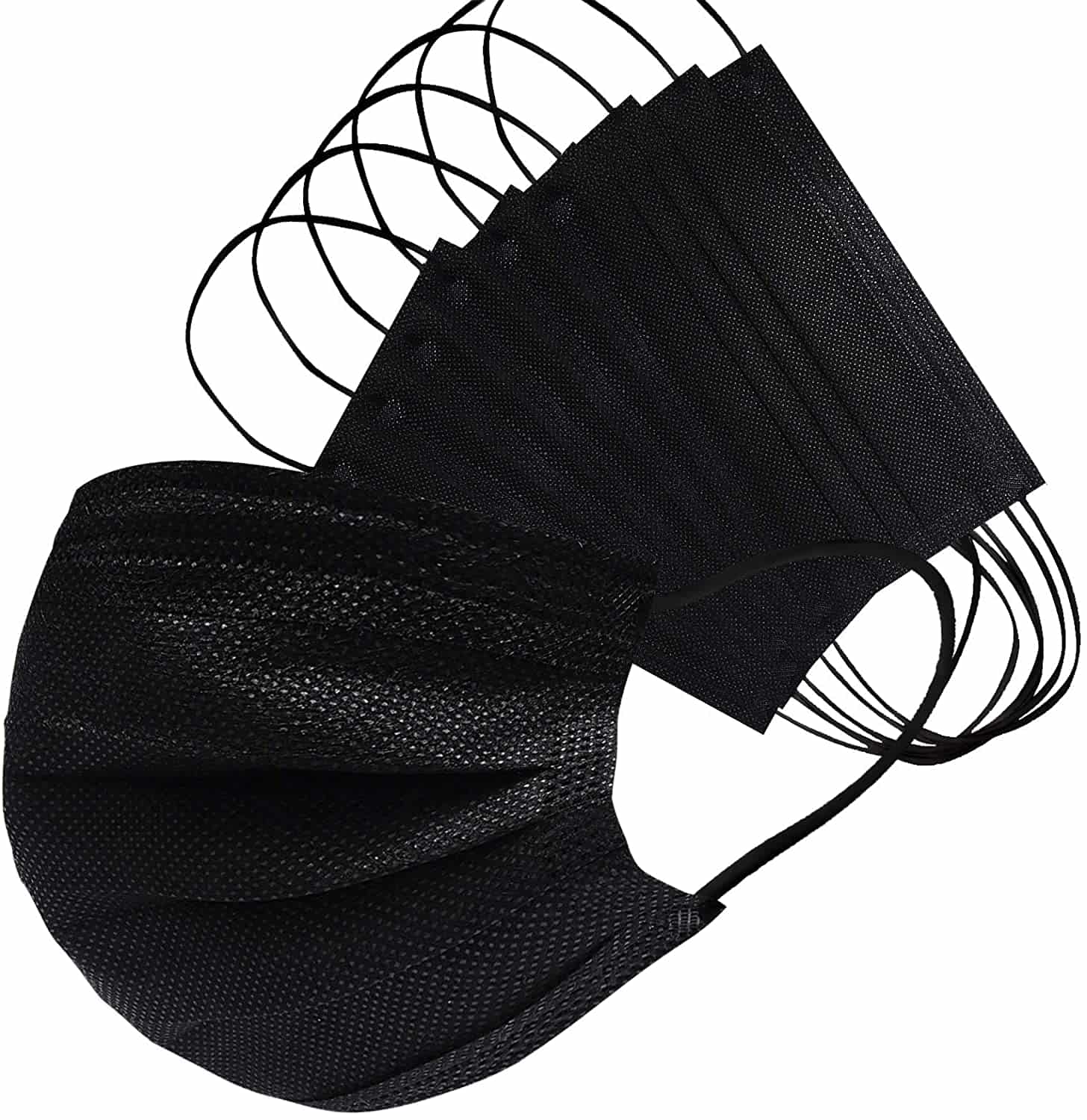 Disposable all black face mask with 3ply YouFu Medical China