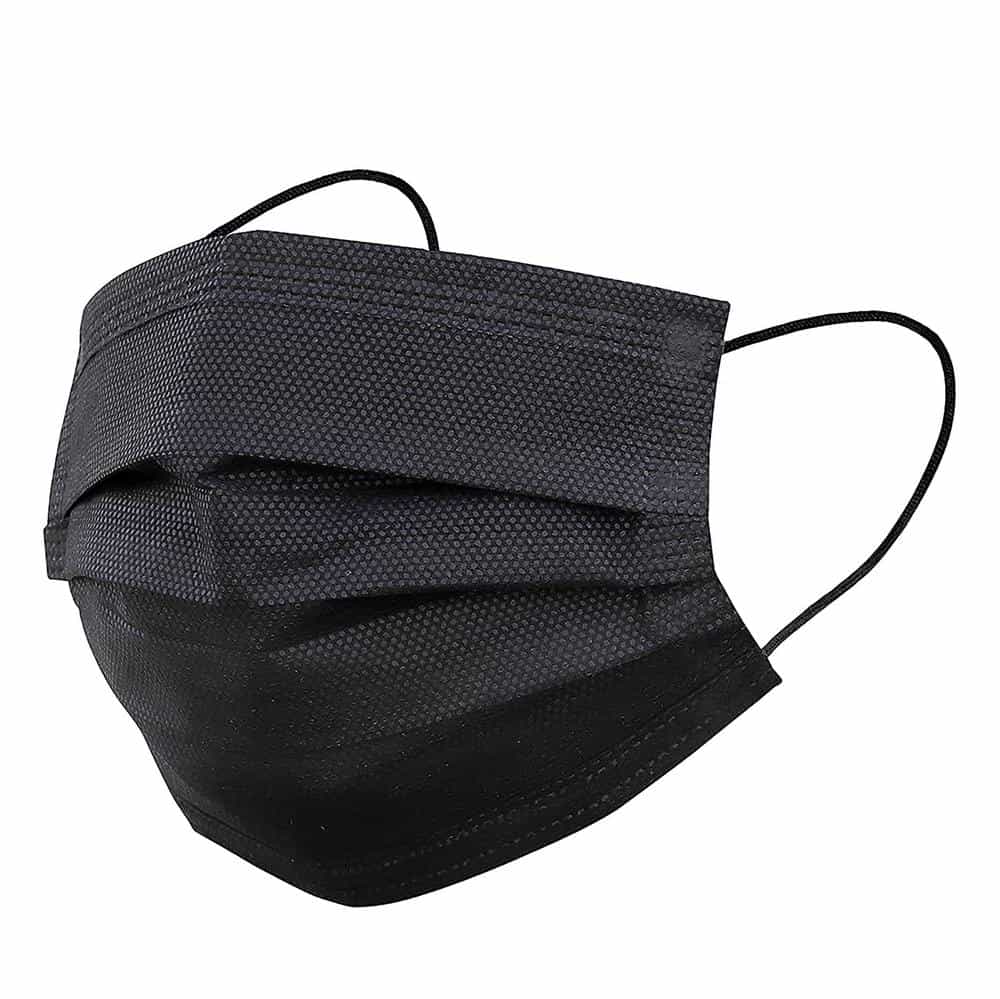 thumbnail image 2 of Litepak Premium Black Disposable Face Masks - 2,000pcs Bulk Wholesale Case (40 Boxes Of 50ct) - 3Ply 2 of 6