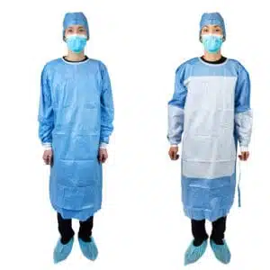 Disposable reinforced SMS surgical gown