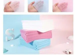 Three different colors of non-woven bed sheets