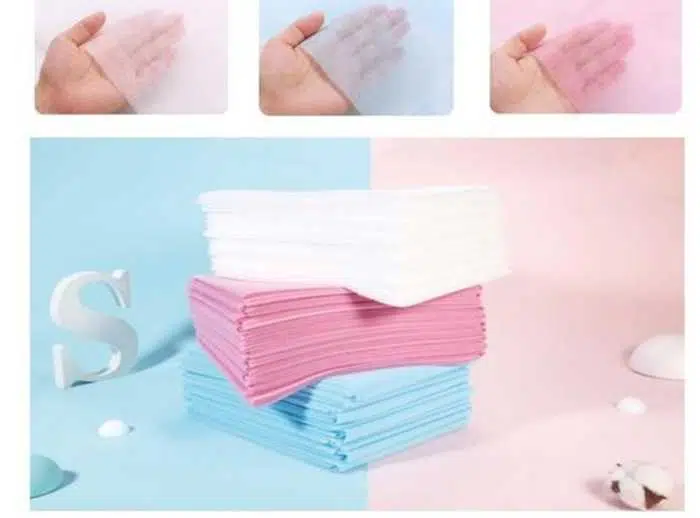 Three different colors of non-woven bed sheets