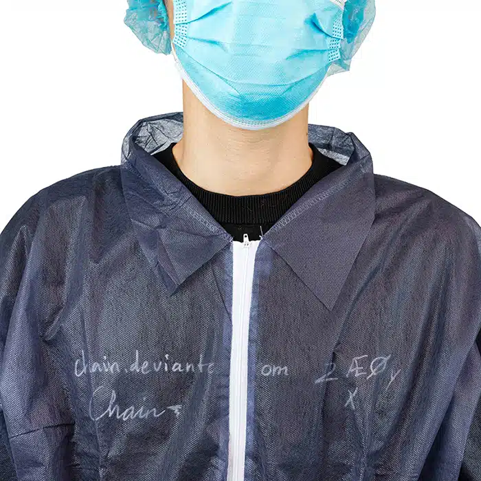 Dark blue disposable PP daily protective coverall - Imagen 5