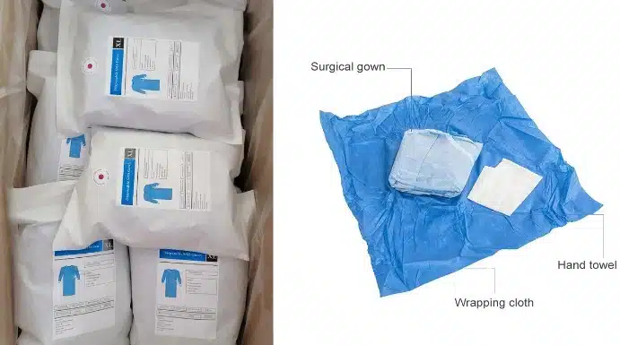 Disposable Surgical Gown SMS Sterile Blister Pack En 13795 Gown