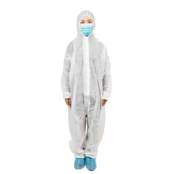 Disposable white PP coverall