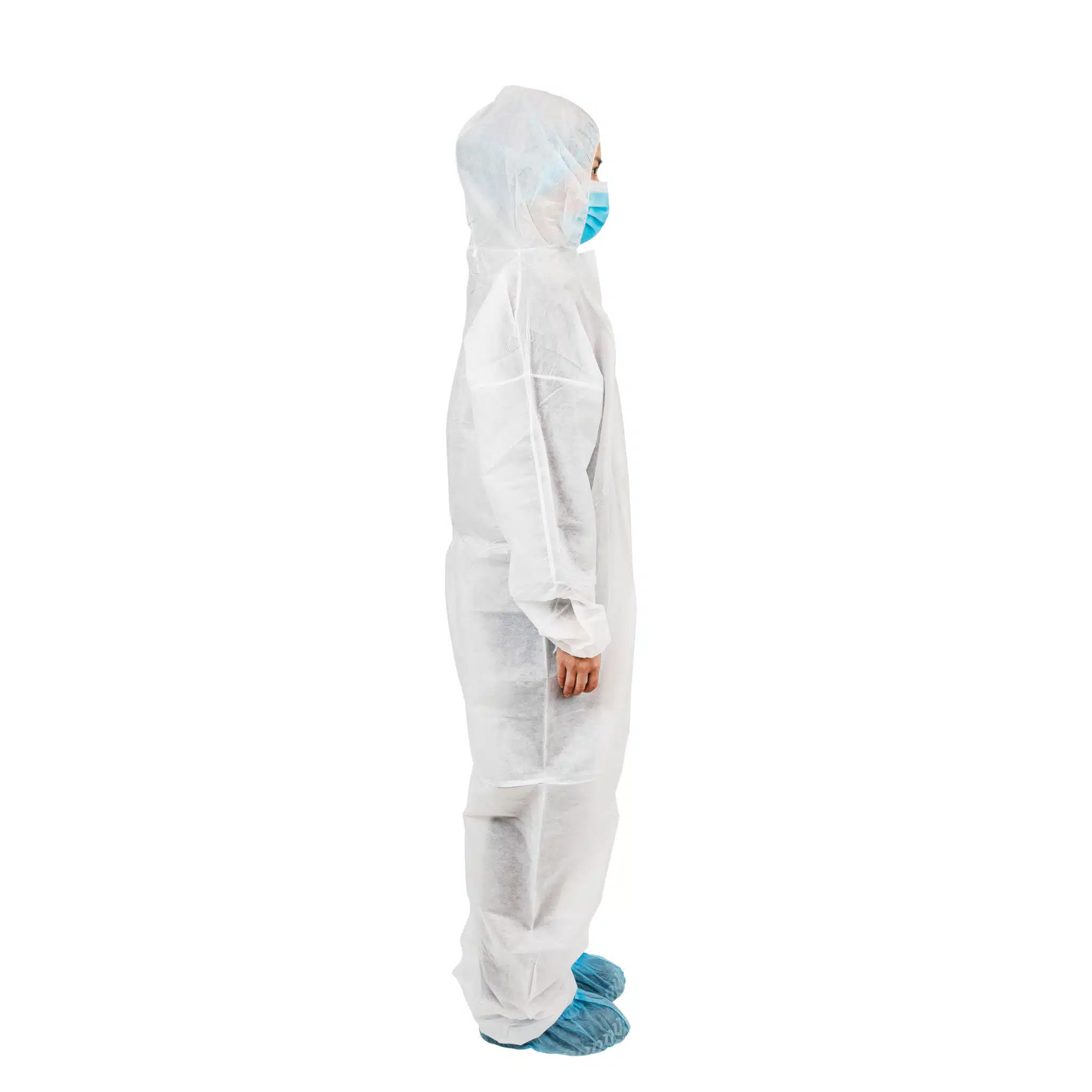 Disposable white PP coverall - Imagem 2