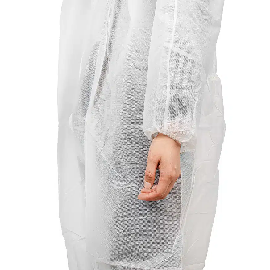 Disposable white PP coverall - Imagem 5