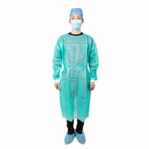 Disposable PP visitor gown green