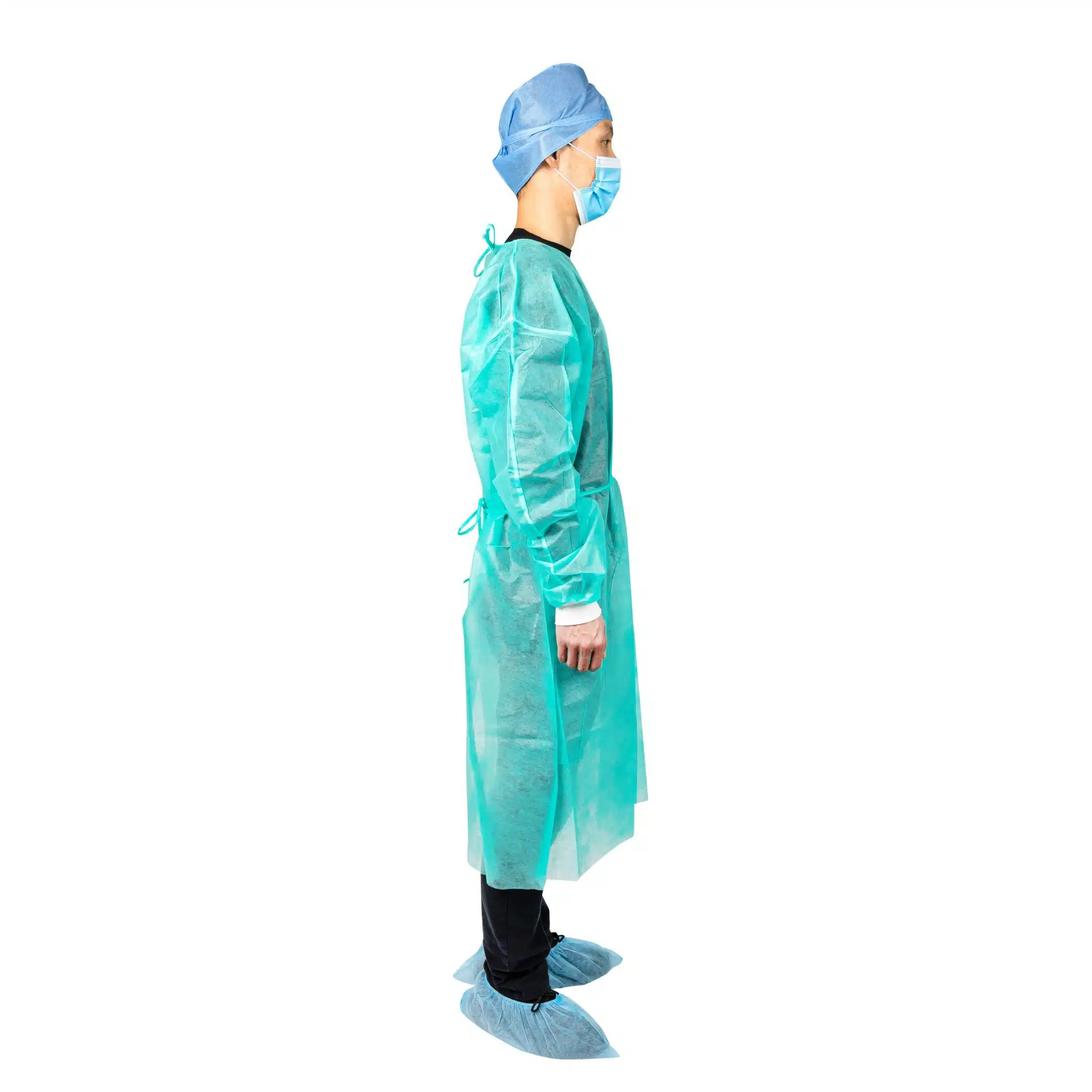 ⁦Disposable PP visitor gown green⁩ - الصورة ⁦2⁩