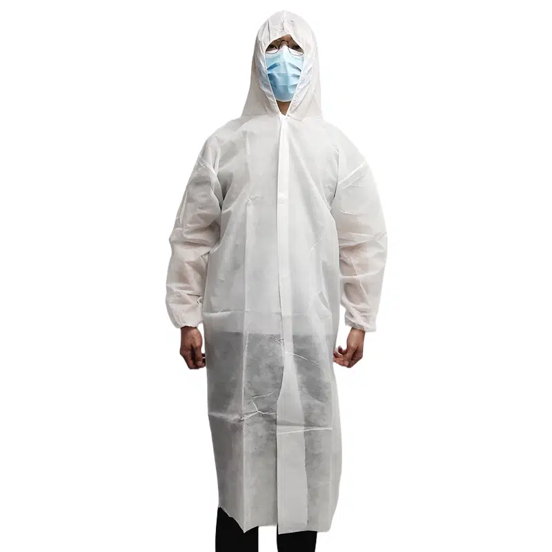 Disposable lab coat with hood