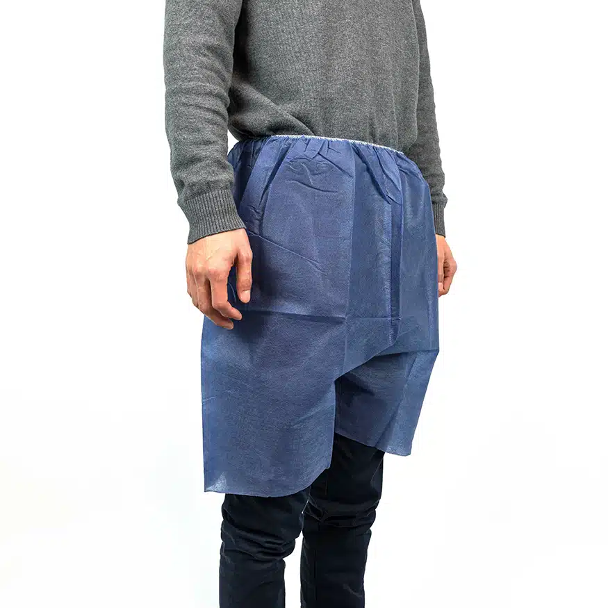 Dark blue nonwoven disposable medical shorts - Imagen 2