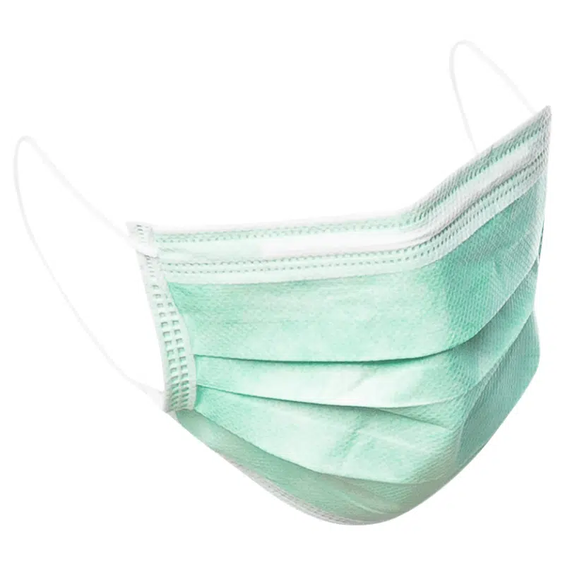 ⁦3ply face mask green color⁩ - الصورة ⁦2⁩