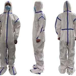 Disposable biohazard suits with hood and boots
