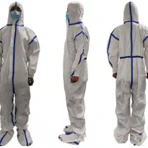 Disposable biohazard suits with hood and boots
