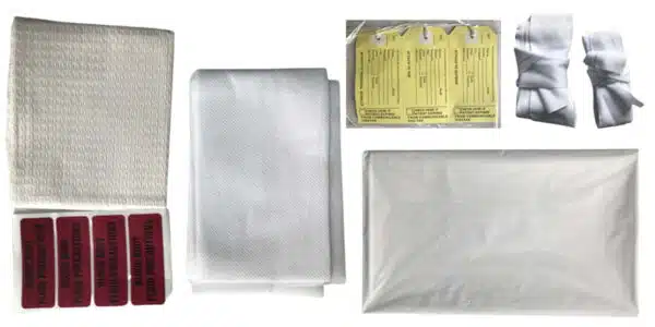 Cadaver bag kit with shroud